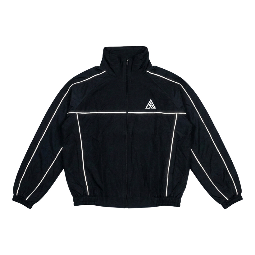 Almost Studio Silvertrace Tracktop Jacket - Jaket Reflective Tracksuit Black