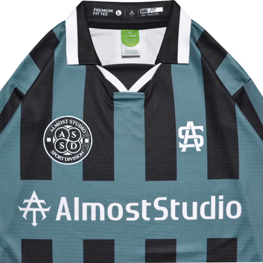 Almost Studio Meriva Oversize Longsleeve Jersey Stripe Black - Green