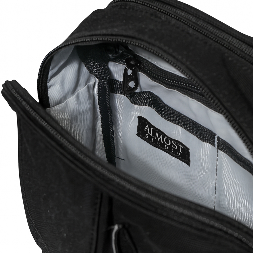 Almost Studio Flint Black Sling Bag – Tas Selempang Canvas Water Repellent