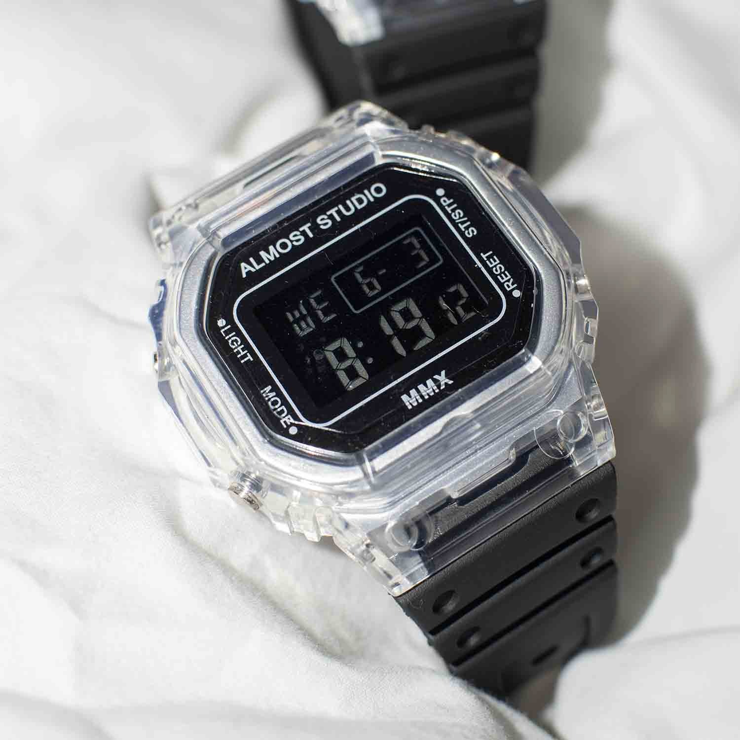 Almost Studio Frosty Black Digital Watch Water Resistant - Jam Tangan Digital Tahan Air