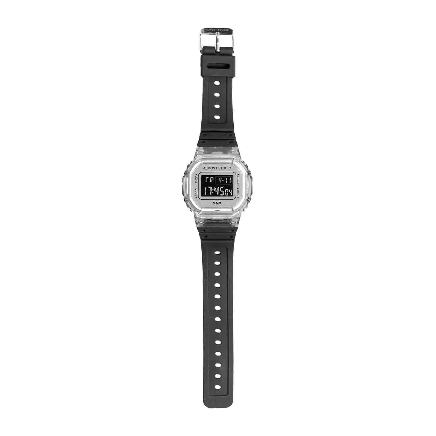 Almost Studio Glacier Black Digital Watch Water Resistant - Jam Tangan Digital Tahan Air