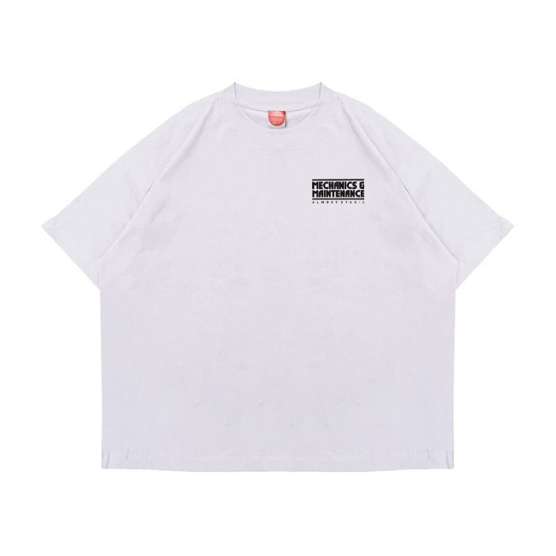Almost Studio Mechanics T-Shirt Oversize Boxy Fit - Kaos Cotton Oversize Boxy 24s Black