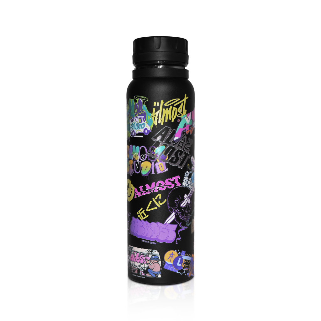 Almost Studio Vessel Black Thermos Cup Vacuum Insulated 800mL - Botol Tumbler Stainless Steel Tahan Panas dan Dingin