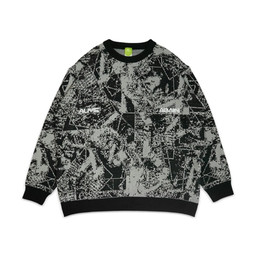 Almost Studio Revival Knit Crewneck – Sweater Rajut Oversize Unisex Casual Grey Black