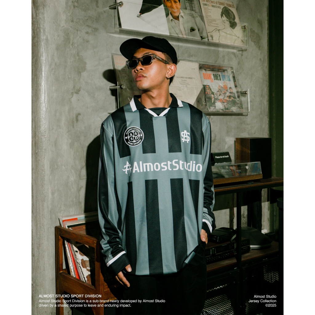 Almost Studio Meriva Oversize Longsleeve Jersey Stripe Black - Green