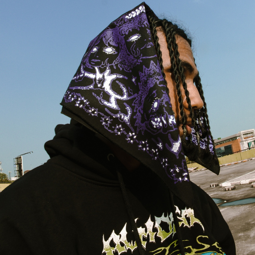 Almost Studio x 8TRO Trauma Beam Cotton Scarf - Bandana Slayer Katun Black