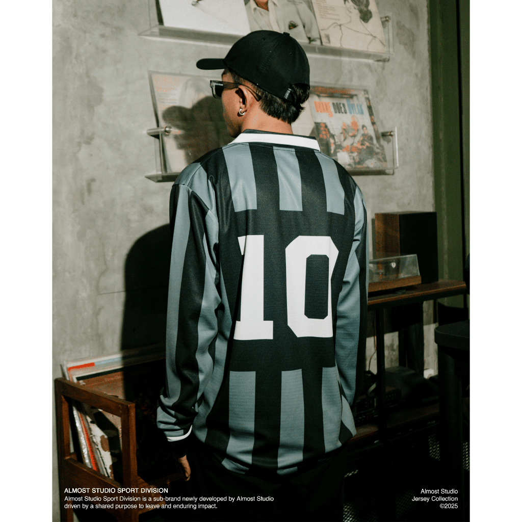 Almost Studio Meriva Oversize Longsleeve Jersey Stripe Black - Green