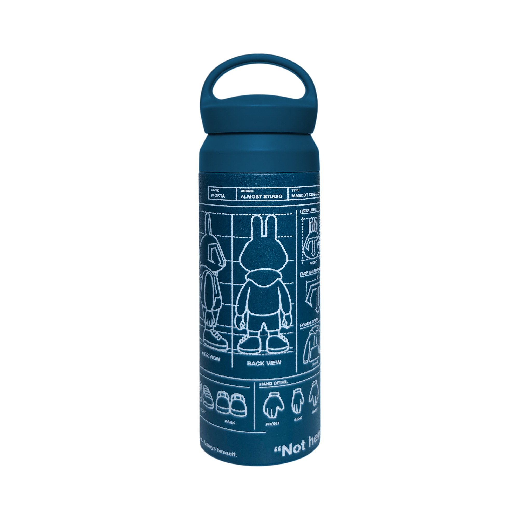 Almost Studio Blueprint Blue Thermos Cup Vacuum Insulated 500mL - Botol Tumbler Stainless Steel Tahan Panas dan Dingin