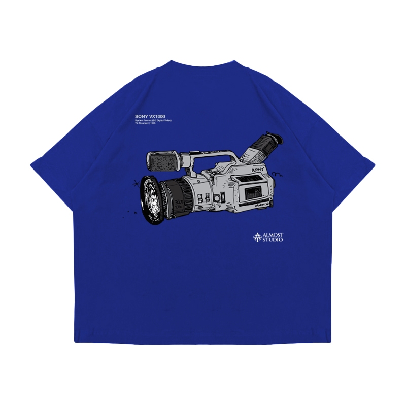Almost Studio Filmer T-Shirt Oversize Boxy Fit - Kaos Cotton Oversize Boxy 24s Black