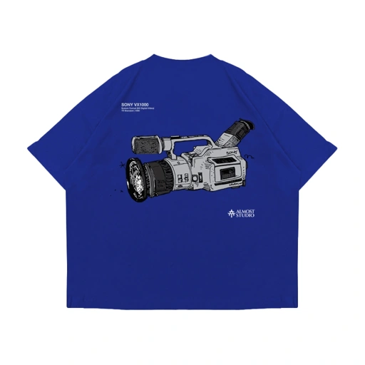 Almost Studio Filmer T-Shirt Oversize Boxy Fit - Kaos Cotton Oversize Boxy 24s Black