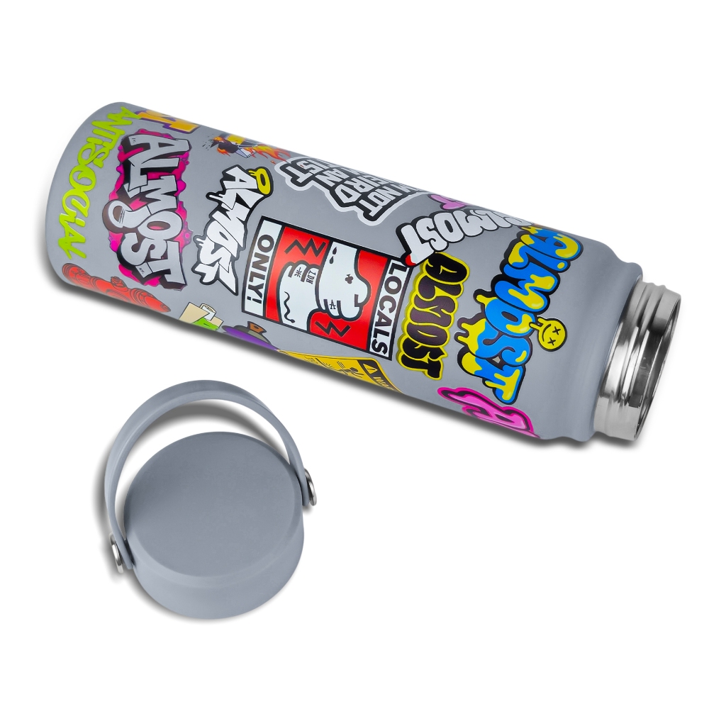Almost Studio Vandal Grey Thermos Cup Vacuum Insulated 800mL - Botol Tumbler Stainless Steel Tahan Panas dan Dingin