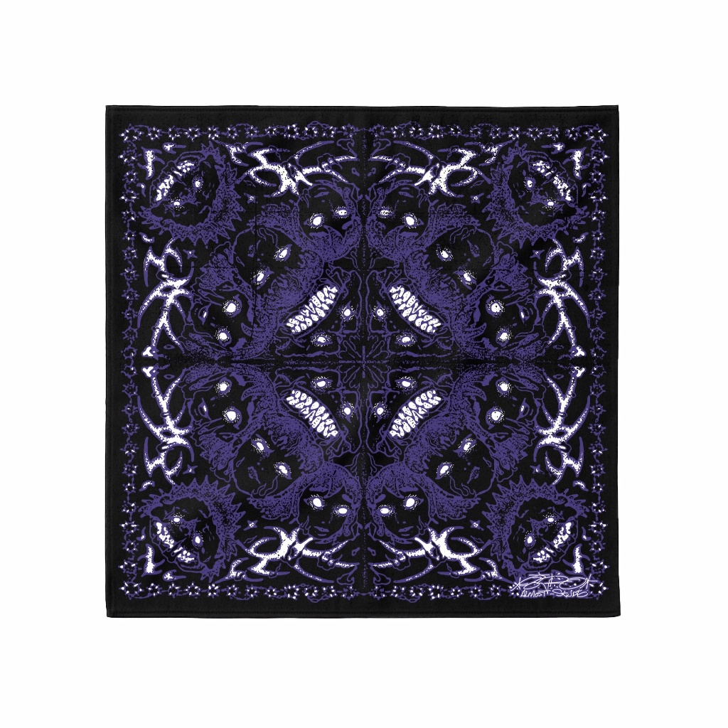 Almost Studio x 8TRO Trauma Beam Cotton Scarf - Bandana Slayer Katun Black