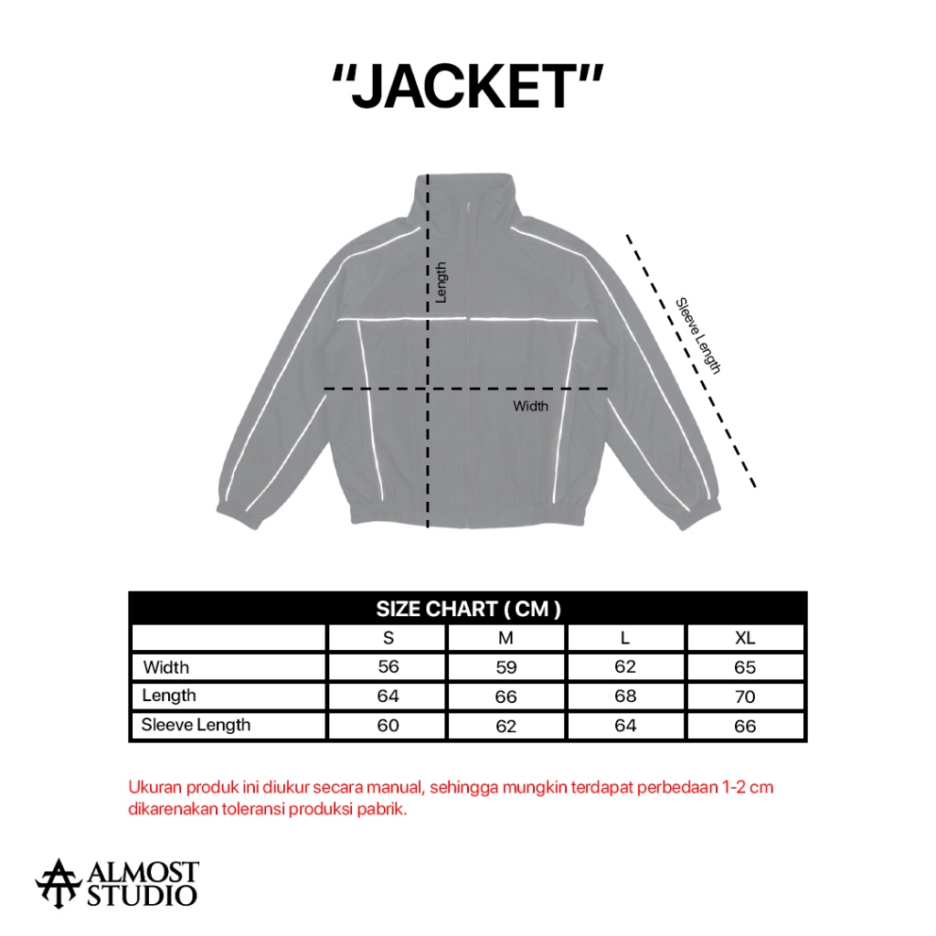 Almost Studio Silvertrace Tracktop Jacket - Jaket Reflective Tracksuit Black