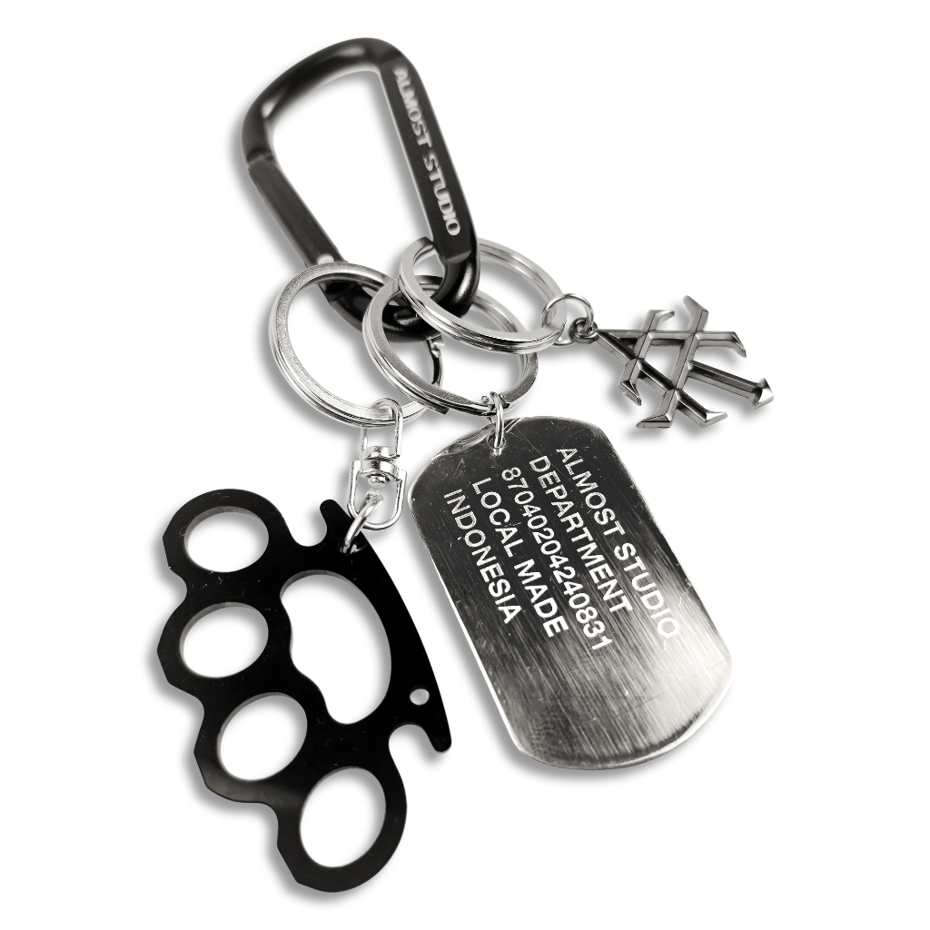 Almost Studio Trident Keychain Set – Bag Charm Gantungan Kunci  Dog Tag