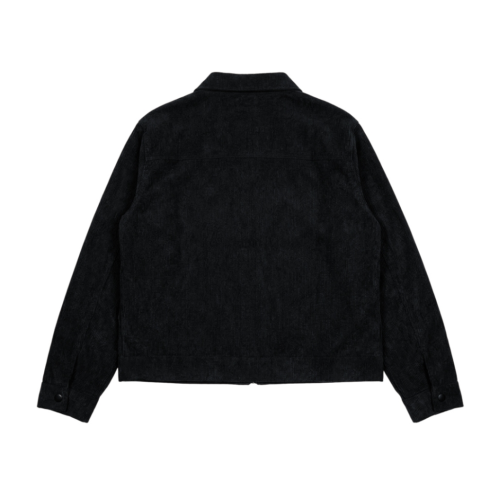 Almost Studio Sandbar Boxy Fit Work Jacket - Jaket Corduroy Bordir Patch Black