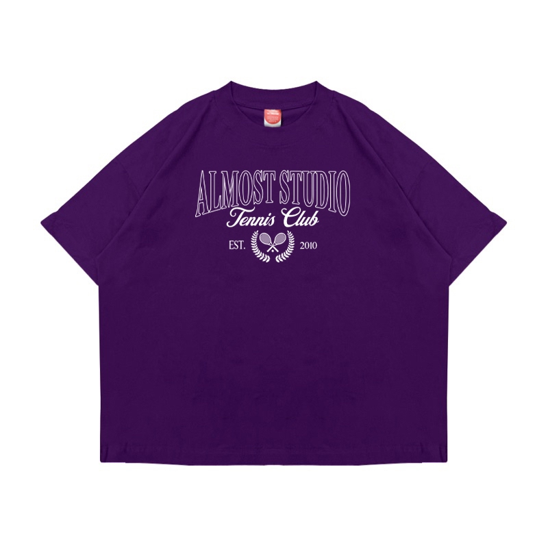 Almost Studio Tennis T-Shirt Oversize Boxy Fit - Kaos Cotton Oversize Boxy 24s Black