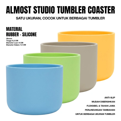Almost Studio Tumbler Coaster Anti Slip Silicone Rubber