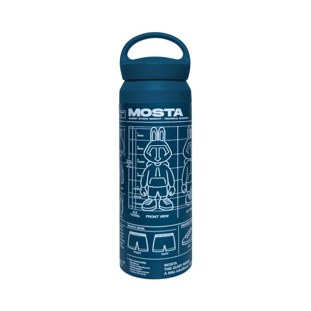 Almost Studio Blueprint Blue Thermos Cup Vacuum Insulated 500mL - Botol Tumbler Stainless Steel Tahan Panas dan Dingin