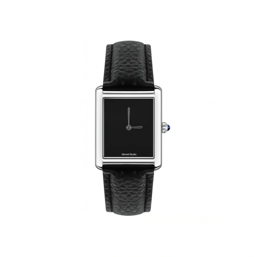 Almost Studio Noire Dial Watch - Jam Tangan Analog Stainless Steel Water Resistant