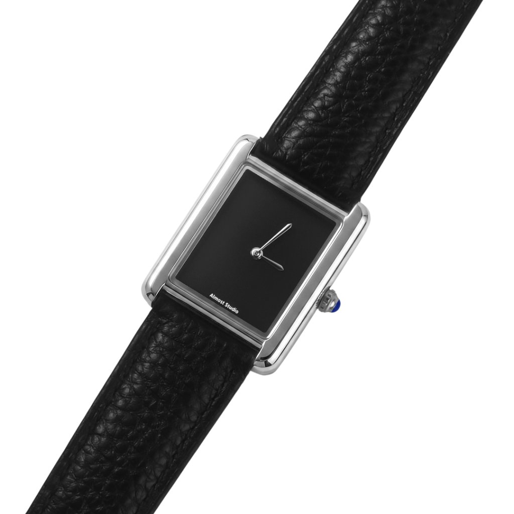Almost Studio Noire Dial Watch - Jam Tangan Analog Stainless Steel Water Resistant