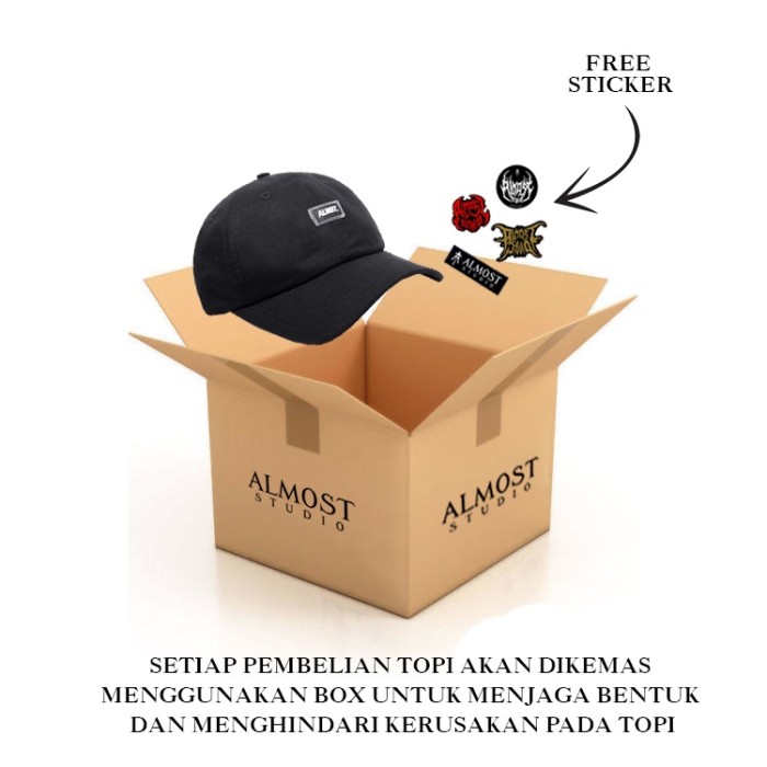 ALMOST  Black Rubber Topi Polo Cap Black