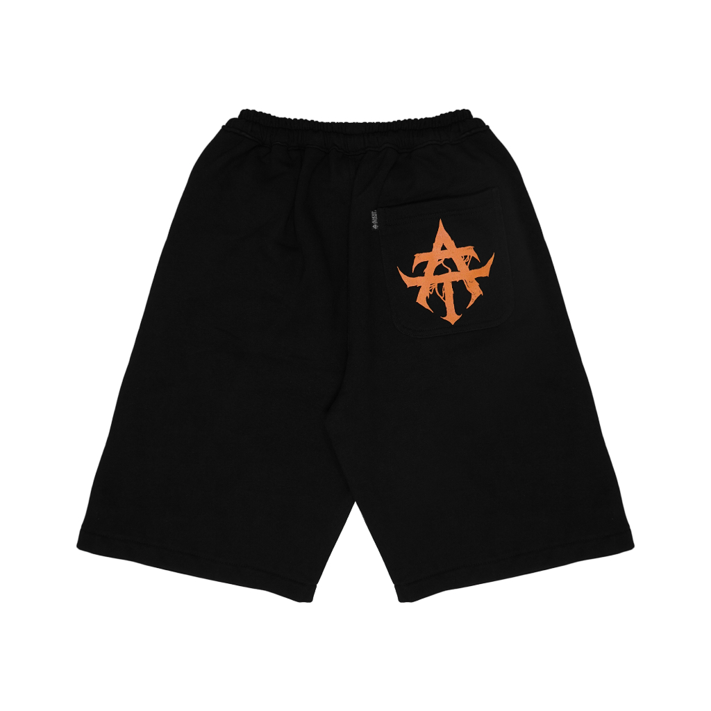Almost Studio x 8TRO Soulpause Jorts Sweatpants - Celana Jorts 330GSM Black