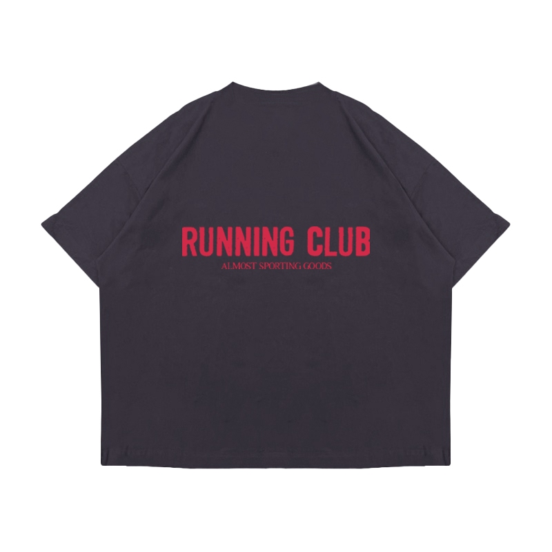 Almost Studio Running T-Shirt Oversize Boxy Fit - Kaos Cotton Oversize Boxy 24s Black