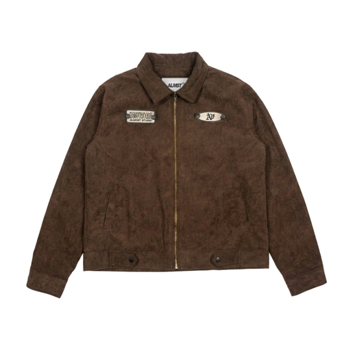 Image of Almost Studio Sandbar Boxy Fit Work Jacket - Jaket Corduroy Bordir Patch Brown