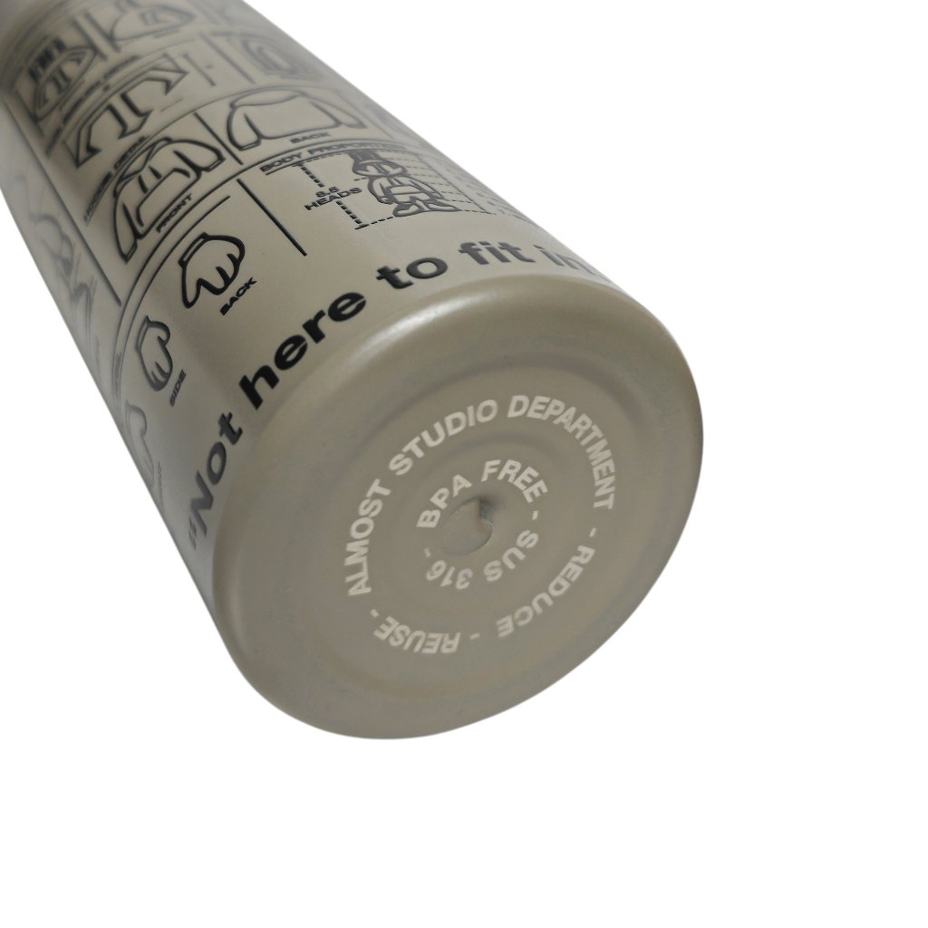 Almost Studio Blueprint Grey Thermos Cup Vacuum Insulated 500mL - Botol Tumbler Stainless Steel Tahan Panas dan Dingin
