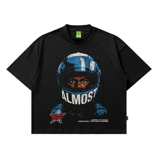 Image of Almost Studio Velocity T-Shirt Oversize Boxy Fit - Kaos Cotton Oversize Boxy 20s Black