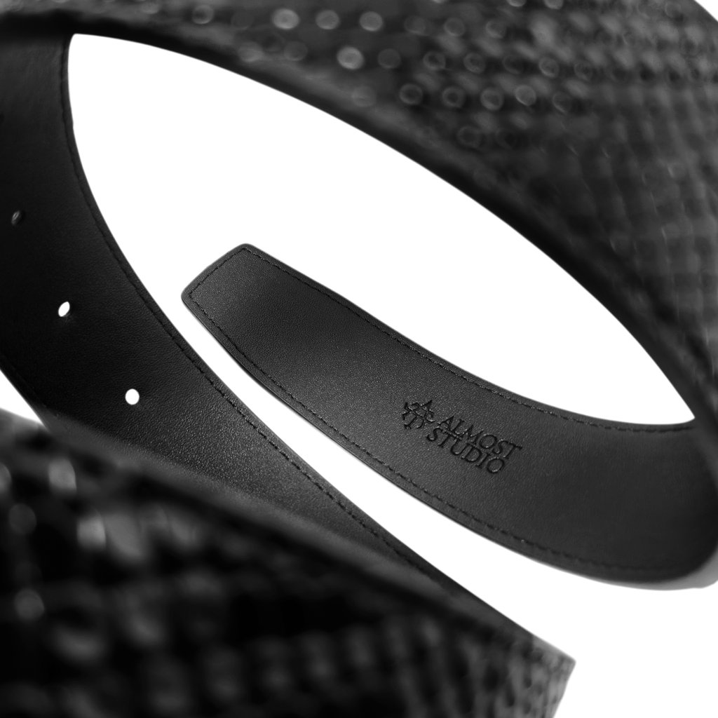 Almost Studio Alter Belt Leather Black - Ikat Pinggang Kulit Hitam
