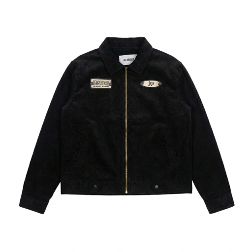 Image of Almost Studio Sandbar Boxy Fit Work Jacket - Jaket Corduroy Bordir Patch Black
