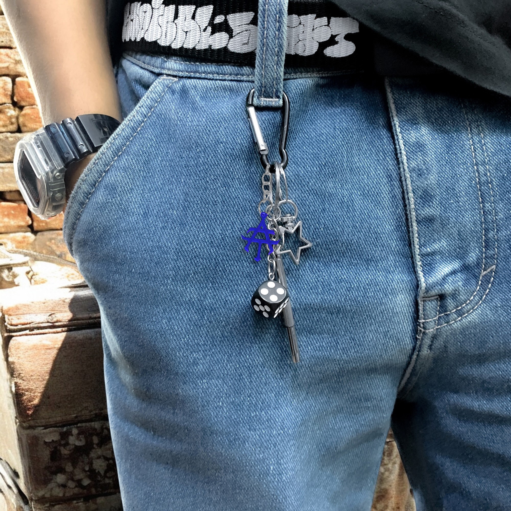Almost Studio Heath Black Carabiner Keychain - Gantungan Kunci Dadu Hitam