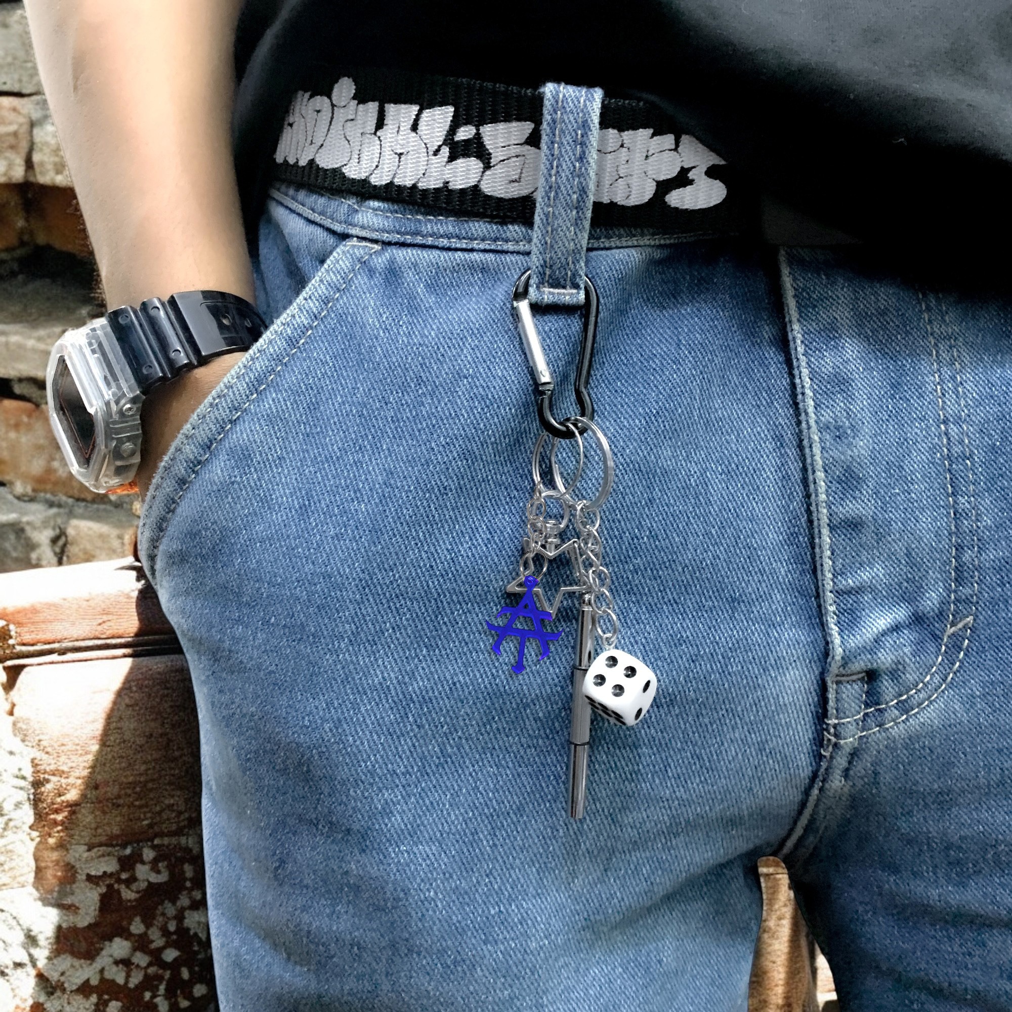 Almost Studio Heath White Carabiner Keychain - Gantungan Kunci Dadu Putih