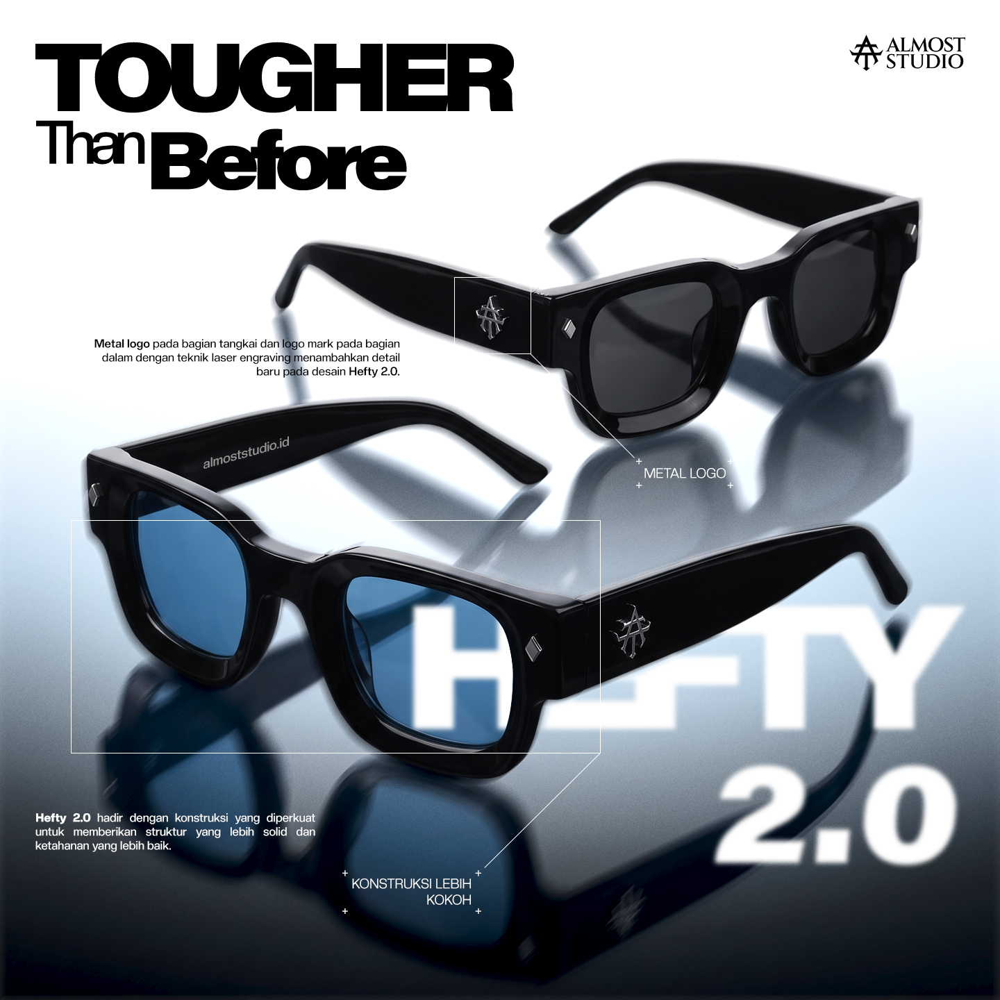 Almost Studio Hefty Black 2.0 Sunglasses - Kacamata