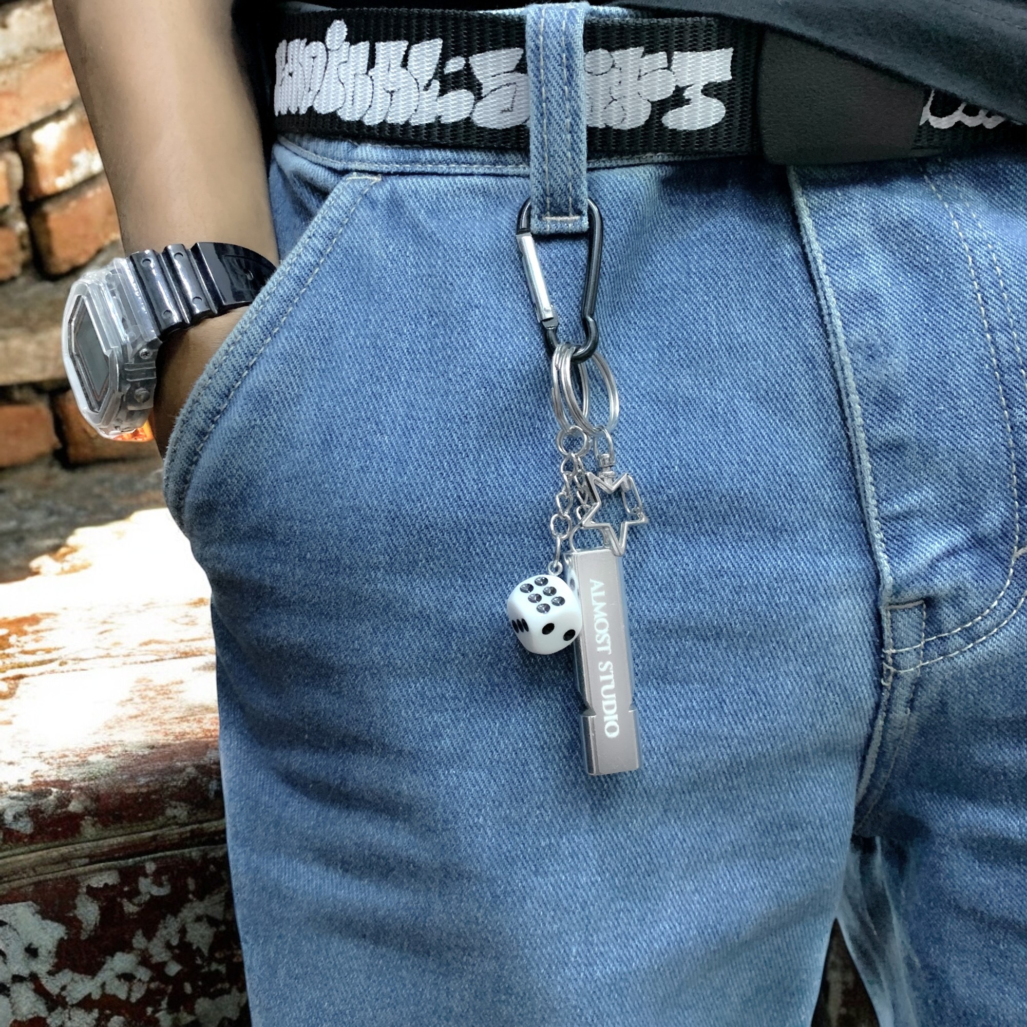  Almost Studio Nevra White Carabiner Keychain - Gantungan Kunci Peluit