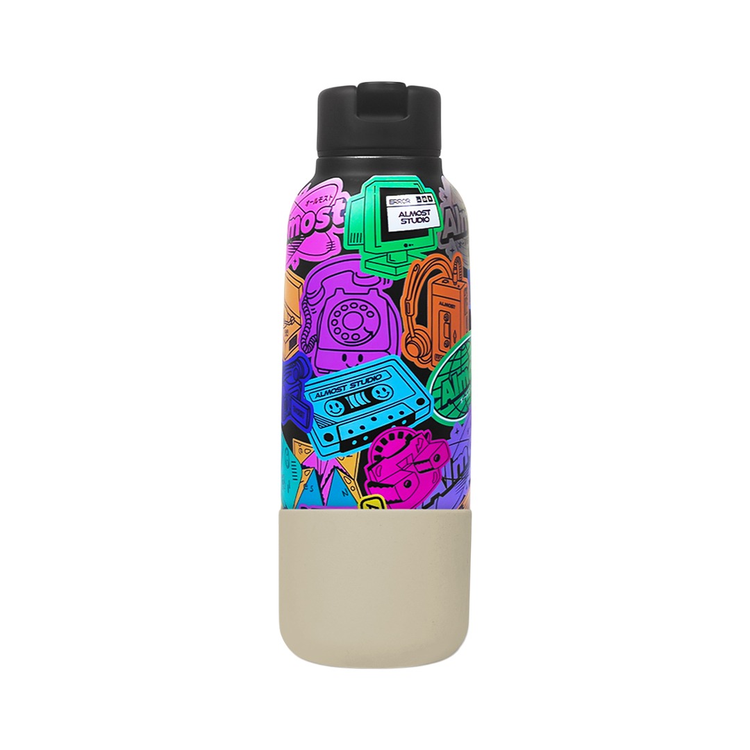 Almost Studio Reboot Black Thermos Cup Vacuum Insulated 650mL - Botol Tumbler Stainless Steel Tahan Panas dan Dingin