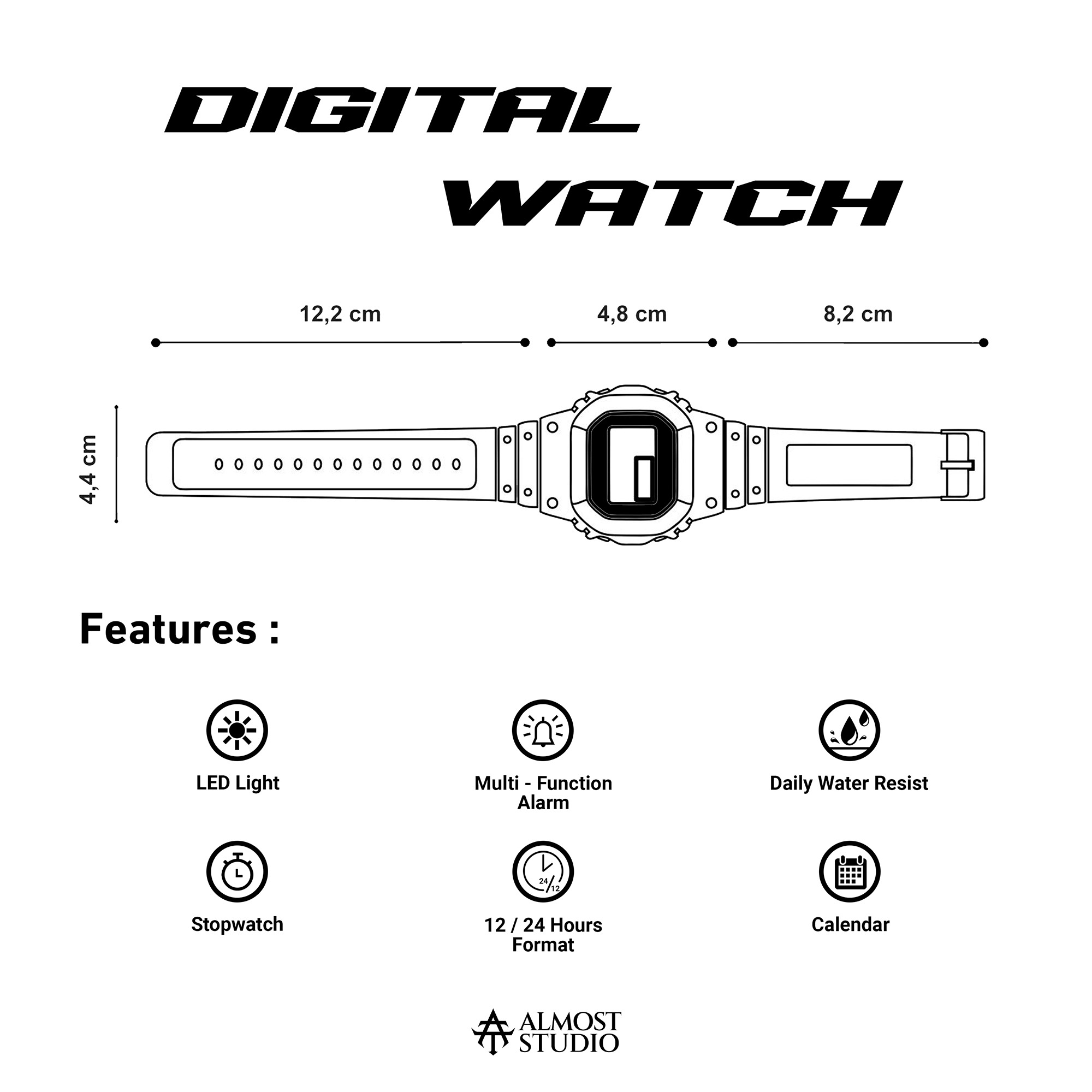 Almost Studio Dragon Ball Gohan Digital Watch Water Resistant - Jam Tangan Tahan Air Special Edition