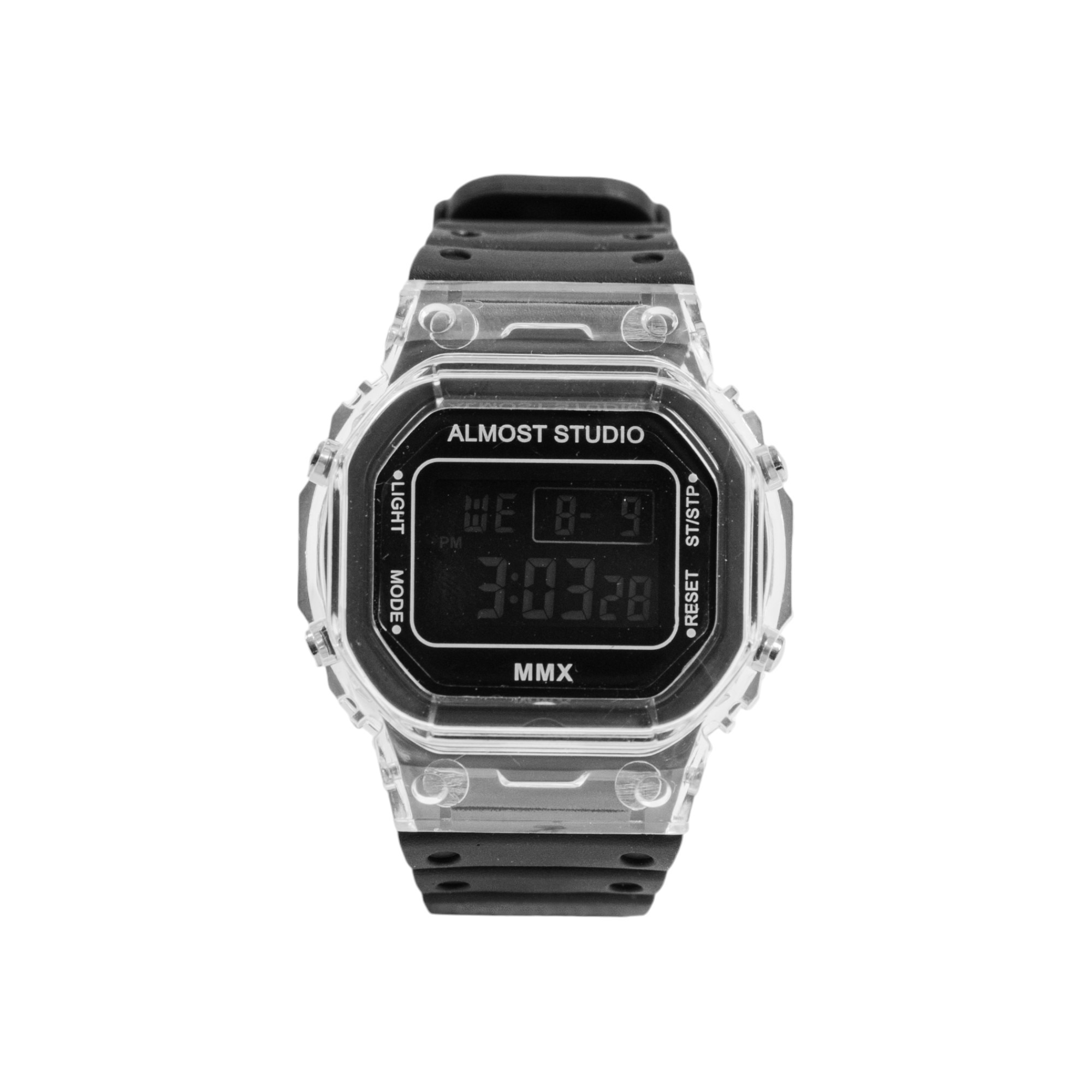 Almost Studio Icy Black Digital Watch Water Resistant - Jam Tangan Digital Tahan Air