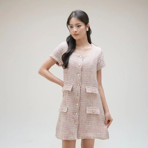 Image of Cotton Code Dress Wanita korean style Georgina Dress