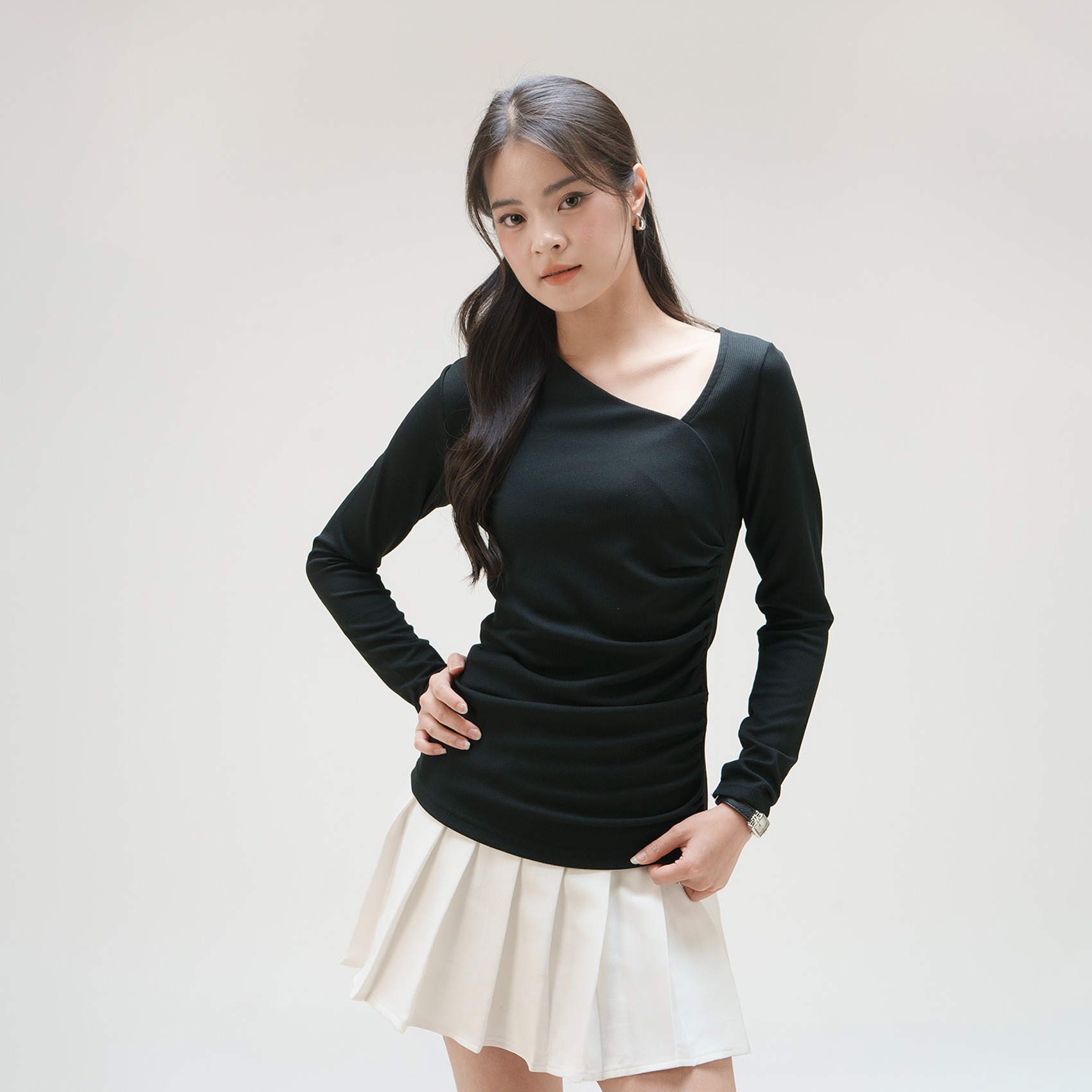 Cotton Code long sleeve top Greta Slim Fit
