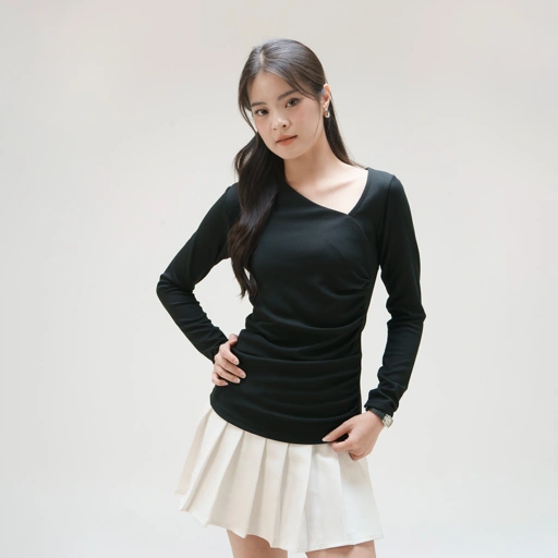 Image of Cotton Code long sleeve top Greta Slim Fit