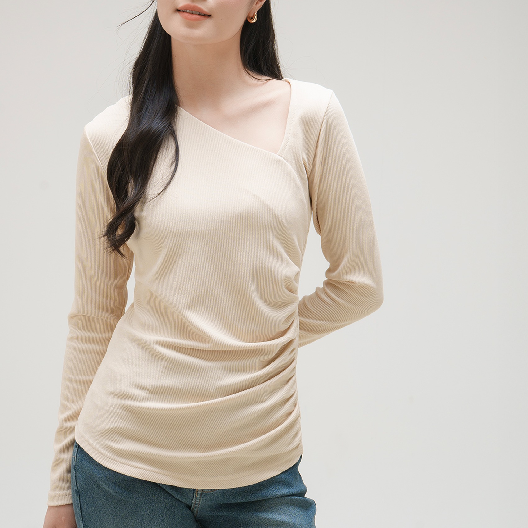 Cotton Code long sleeve top Greta Slim Fit