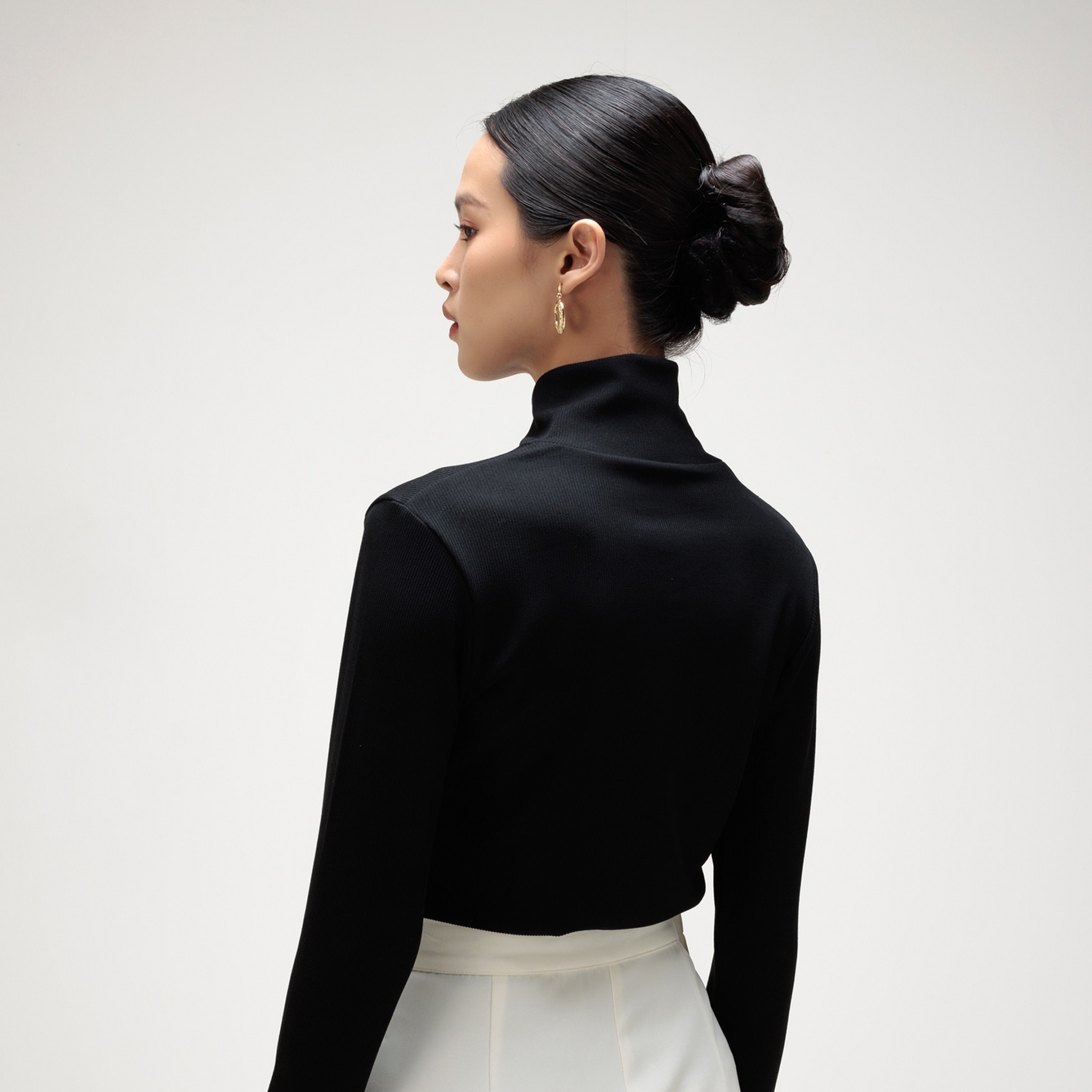 Cotton Code turtleneck top Gwen Slim Fit