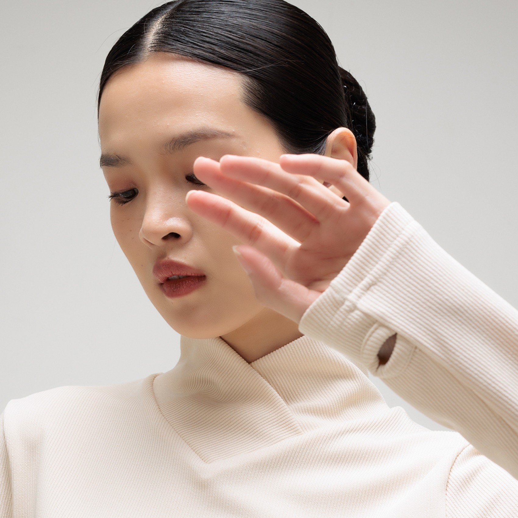 Cotton Code turtleneck top Gwen Slim Fit
