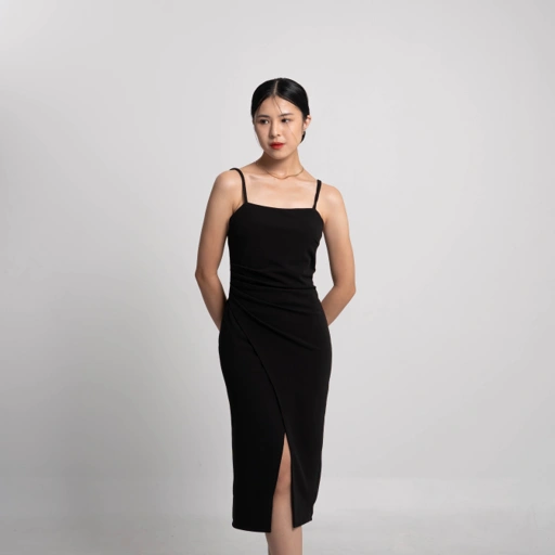 Image of Cotton Code Dress Wanita Valerie Slim Fit