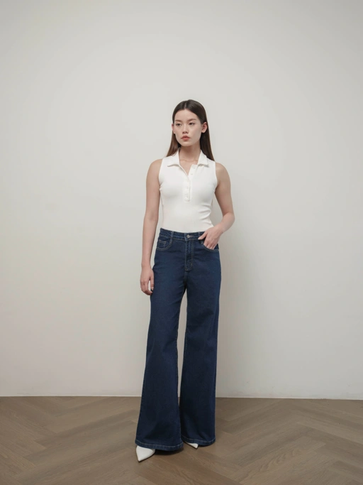 Image of Cotton Code Celana Jeans Wanita Nancy Jeans High Waist