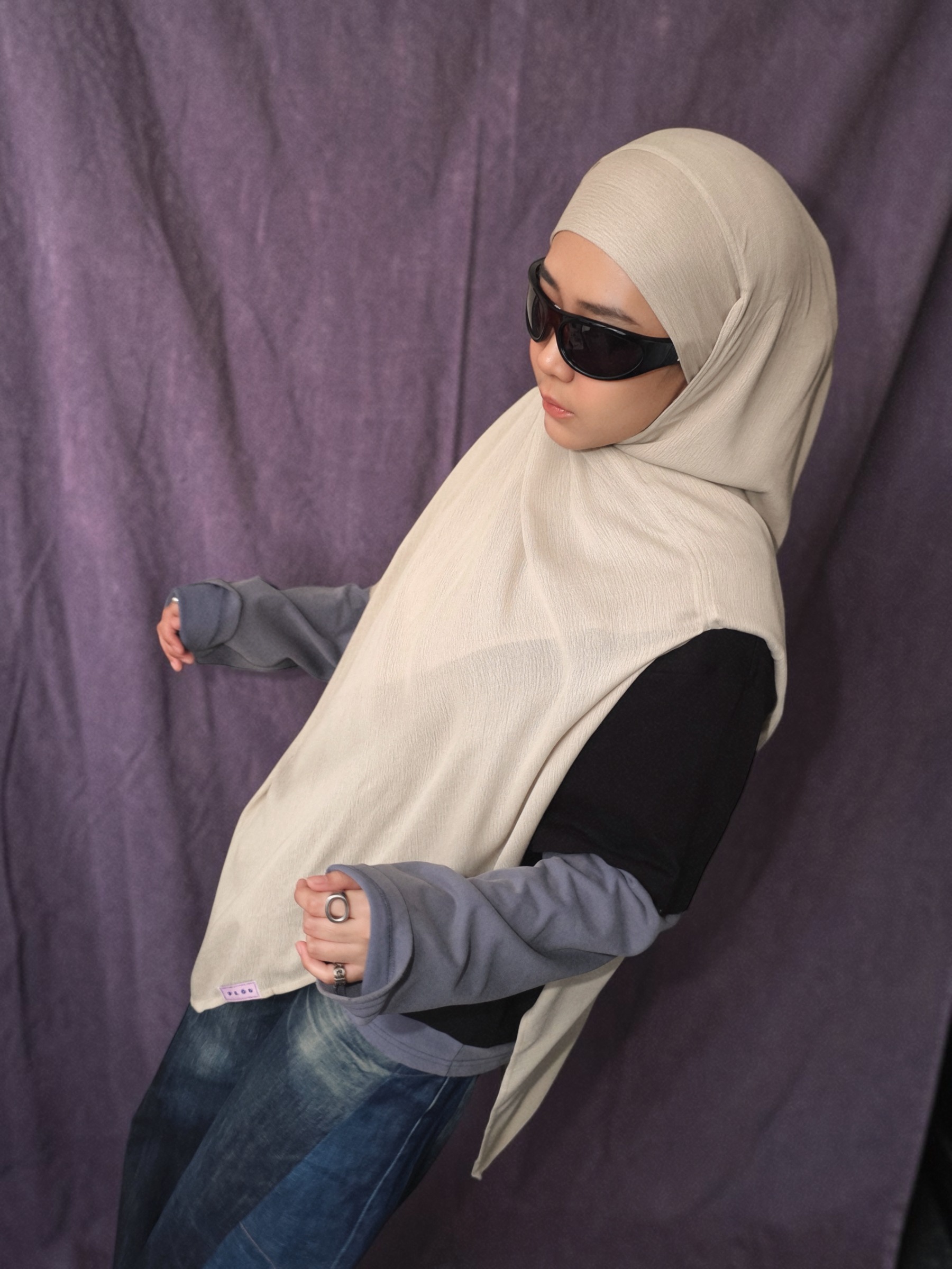 FLÖU - Bandana Pashmina Instant (Nezu - Beige)