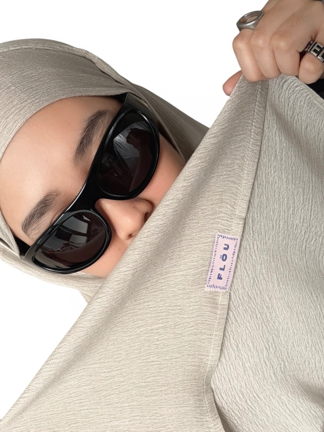 FLÖU - Bandana Pashmina Instant (Nezu - Beige)