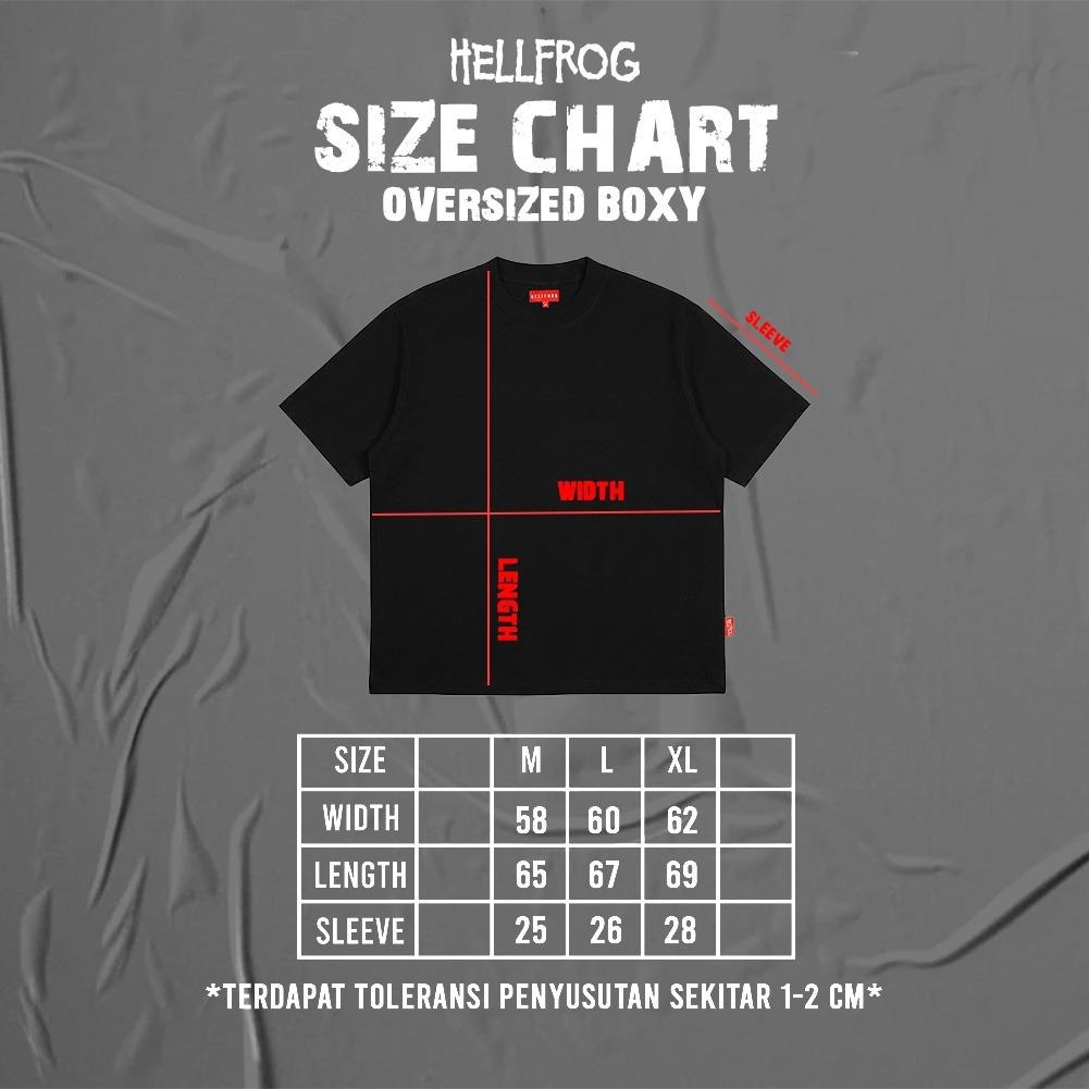 Hellfrog Heavyweight 16s Tshirt Boxy Fit Deathcrush Black Tees
